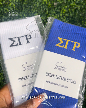 Greek Letter Socks