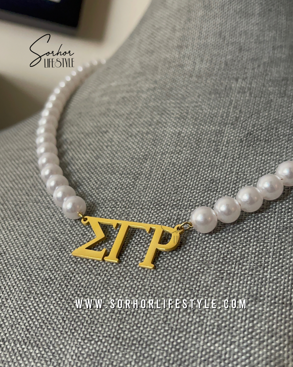 Greek Letter Pearl Necklace