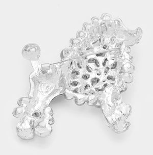 Poodle Brooch Gold Pearl
